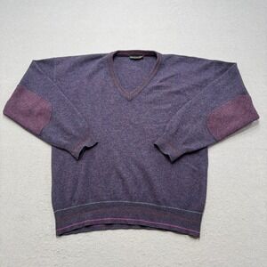 Vintage Colours By Alexander Julian Sweater Men's Large Purple Lambs Wool Italy‎